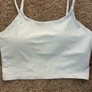 White workout Women's Crop Top with padded bra